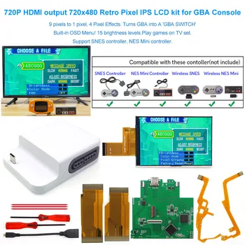 HISPEEDIDO DIY Новейший Переключатель GBA 720*480 Ретро Пикселей IPS LCD 720P HDMI TV Док-станция GBA для Консоли Game Boy Advance