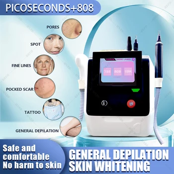 2023 Новейший Диод 2 в 1 Pico Laser 808 Лазерная машина Picosecond + 808 Машина для удаления волос Диодный лазер