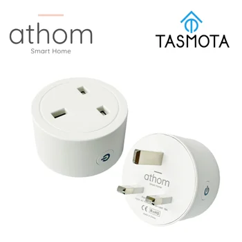 Athom Smart Home с предварительной прошивкой TASMOTA WiFi Plug Работает С домашним Вспомогательным устройством Контроля потребления электроэнергии Стандарта Великобритании 16A