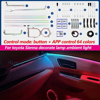 Для Toyota Sienna 2021 2022 активный поток рассеянного света светодиодная лампа контурного освещения задней двери автомобиля Inter Laser Замена отделки освещения