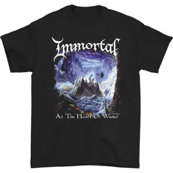 Бессмертная в сердце зимы, металлическая мужская футболка, черная футболка от S до 5Xl