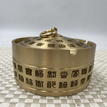 Китай высокое качество медь Фу персонаж с крышкой фэншуй пепельница чай горшок домашний декор металлические изделия