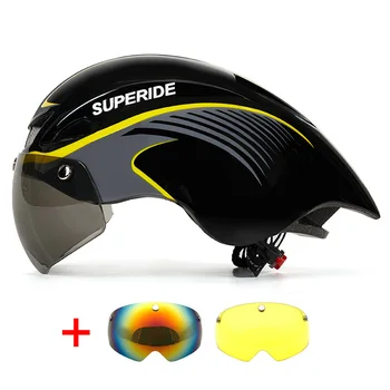SUPERIDE Открытый Гоночный Велосипедный шлем с защитными очками Sports Aero XC DH MTB Велосипедный шлем Мужчины Женщины Горный дорожный велосипедный шлем