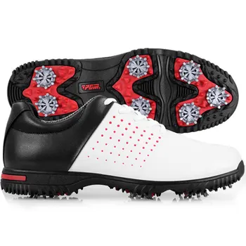 Обувь для гольфа PGM, мужская водонепроницаемая обувь из микрофибры, Дышащая обувь, нескользящие кроссовки из натуральной кожи с шипами для мужчин