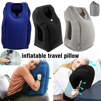 Надувная дорожная подушка для самолета, позволяющая избежать боли в шее, плечах, для сна, Портативный Подголовник, Офисный отдых, Многофункциональная подушка для шеи