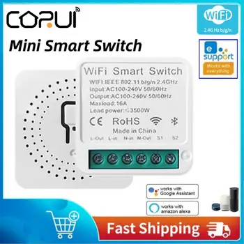 CoRuie 16A WeLink MINI Smart Switch Wifi 2-полосный Таймер Управления Беспроводные Переключатели Автоматизация Умного Дома С ПРИЛОЖЕНИЕМ Alexa Google Home