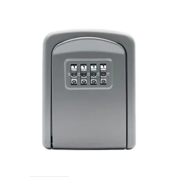 Коробка с паролем из алюминиевого сплава, Настенный сейф для ключей, Водонепроницаемая коробка для ключей на открытом воздухе, коробка с 4-битным паролем, сейф для ключей