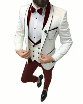 Специальный подарок для него - дизайнерские костюмы для свадебного ужина (куртка + жилет + брюки)