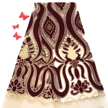 Бесплатная доставка Африканская Французская кружевная ткань, высококачественная африканская тюлевая кружевная ткань Для Свадебного гипюрового кружева RF14