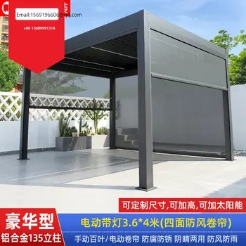 Высококачественные Наружные Электрические Биоклиматические Алюминиевые Раздвижные Жалюзи с дистанционным управлением Guangdong Waterproof Shutter Pergola 20x20