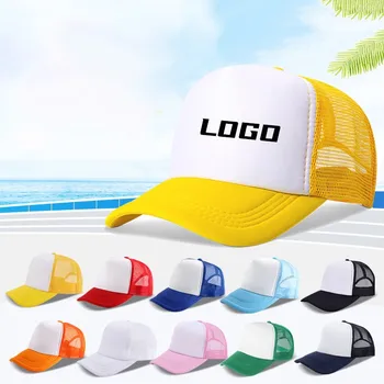 Бейсболки с логотипом Wholeasle на заказ Для мужчин, женщин, летняя Рекламная шляпа с губчатой сеткой, дышащий козырек для мальчиков и девочек на открытом воздухе