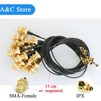 100 шт./лот IPX-SMA удлинитель SMA Женский-IPX шнур Антенна WiFi косичка кабель для сетевой карты Mini PCI 1,13 мм