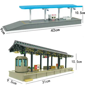 Модель платформы железнодорожного вокзала в масштабе 1/87 Ho, модель здания, сцена поезда, миниатюрная коллекция, песочный стол, пейзаж, набор игрушек для хобби