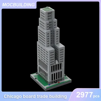 Chicago Board Торговая Модель Здания MOC Блоки DIY Сборка Кирпичей Знаменитая Архитектура Города Развивающие Детские Игрушки Подарки 2977 шт.