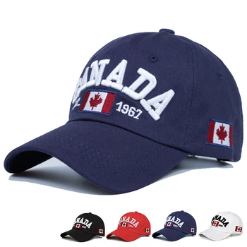 Мужская бейсболка с буквенной вышивкой Флага Канады, бейсболки из хлопка Gorra Snapback, Изогнутая Шляпа для папы, Спортивная Кепка для отдыха на открытом воздухе