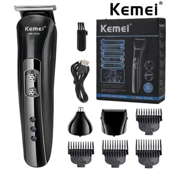 Kemei KM-1506 Электрическая Машинка для стрижки волос, Многофункциональная USB-Перезаряжаемая Машинка для стрижки волос, Перезаряжаемая Электробритва, Мужская Бритва для Бороды