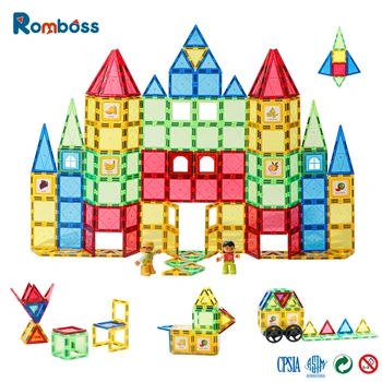 Магнитный Конструктор Romboss, конструктор из Пластикового магнитного листа, Пазл для мальчиков и девочек, детские игрушки, подарки