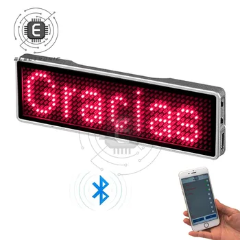 Полностью Новый Bluetooth светодиодный бейдж с именем, поддержка многоязычного многопрограммного Небольшого светодиодного дисплея с текстовыми цифрами