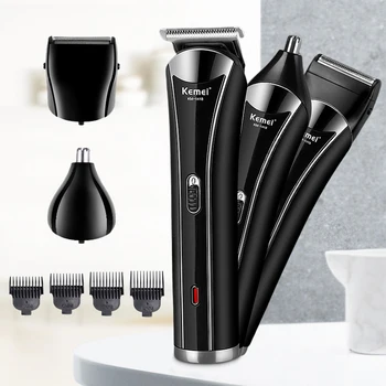 Kemei USB Машинка для стрижки волос в носу, Электрический беспроводной Триммер для бороды, профессиональная машинка для стрижки волос, Многофункциональная бритва