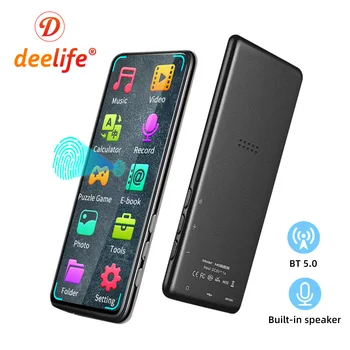 Deelife MP4 с сенсорным экраном MP 4 MP3-плеер Bluetooth 5.0 Поддерживает музыку на иврите
