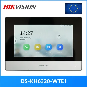Международная версия HIKVISION, Многоязычный внутренний монитор DS-KH6320-WTE1, 802.3af POE, приложение Hik-connect, Wi-Fi, Видеодомофон