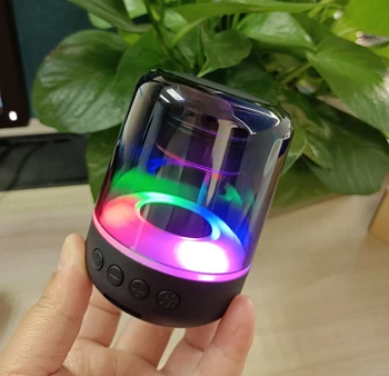 Лучшие продажи 2023 Мини Беспроводной Bluetooth Динамик Портативный открытый Bluetooth динамик со светодиодной ночной подсветкой Бесплатная доставка