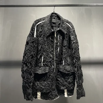 Нишевый дизайн Со складками, Винтажные мужские куртки, модные высококачественные Элегантные Осенние Стильные Мужские модели 2024 года, Бесплатная доставка, новинка