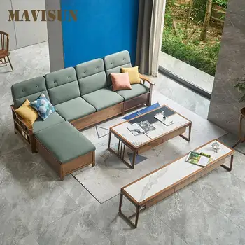 Итальянский минималистичный тканевый диван с функцией хранения, кресло для отдыха в гостиной, Современный Длинный диван-кровать с пуфиком L-образной формы