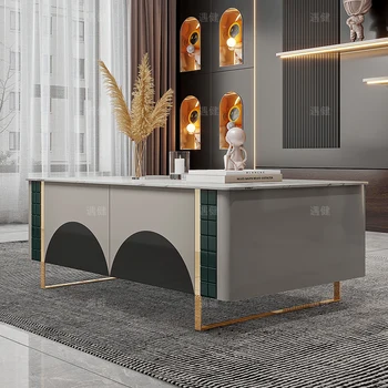 Итальянская легкая роскошная каменная плита, журнальный столик, ТВ-шкаф, сочетание современного минимализма, прямоугольная мраморная плитка из нержавеющей стали