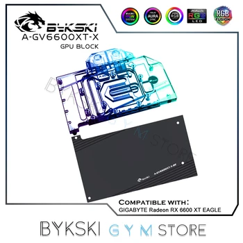 Водяной охладитель графического процессора Bykski Для видеокарты GIGABYTE Radeon RX 6600 XT EAGLE, Блок охлаждения VGA 5V 12V MB Sync A-GV6600XT-X