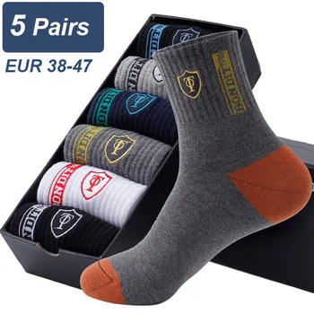 5 пар Мужских спортивных носков Apring Для летнего отдыха, Впитывающих пот, Удобные Тонкие Дышащие Баскетбольные носки Большого размера Meias EUR43-47