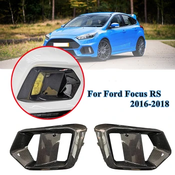 2 шт. Накладка На Переднюю Противотуманную Фаруху Из Углеродного Волокна Для Ford Focus RS 2016 2017 2018