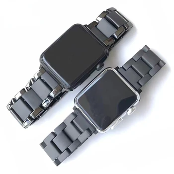 Керамический Металлический Ремешок Для Apple Watch Band 45 мм 41 мм 44 мм 42 мм 40 мм 38 мм Матовый Браслет Для iWatch Ultra 8 7 6 5 4 SE