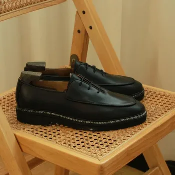 Классическая Винтажная рабочая обувь для джентльменов из натуральной кожи, Комфортные мужские Дерби для отдыха