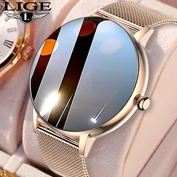 Женские смарт-часы Lige 2023 с Bluetooth-вызовом, мужские 1,6-дюймовые фитнес-браслеты с полным касанием, водонепроницаемые женские умные часы для Android IOS