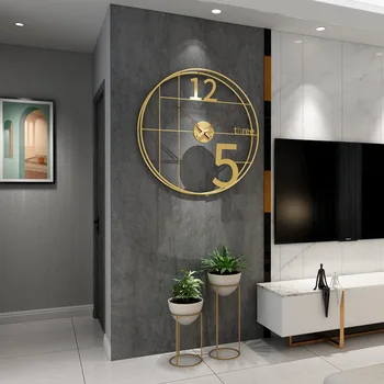 Простые настенные часы диаметром 50 см, легкие и роскошные часы, большие настенные часы с художественной индивидуальностью и современные настенные часы.
