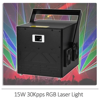 15 Вт ILDA RGB Лазерный луч Анимационный Луч Сканер Сценический Лазерный Проектор 30Kpps Вечерние Лазерный Луч Dj Лазерный DMX Сценический Эффект Свет