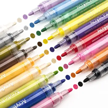 Малярные ручки для Наскальной живописи 18 Цветов, Художественный Маркер для Рисования, Набор Акриловых Ручек, Быстросохнущие Точечные Малярные ручки Премиум-класса 2,0 мм для Дерева