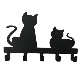 Подвесной крючок для кошек, железные настенные крючки для шляп, настенная черная вешалка для одежды, сверхмощная стойка для шляп