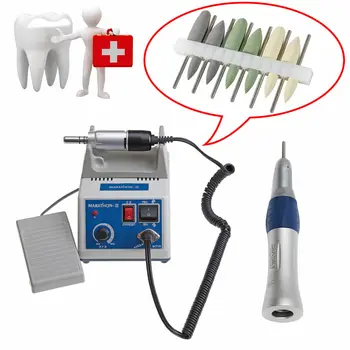 Электрический микромотор для стоматологической лаборатории Marathon 35K RPM/Прямой наконечник/Набор для полировки HP0412