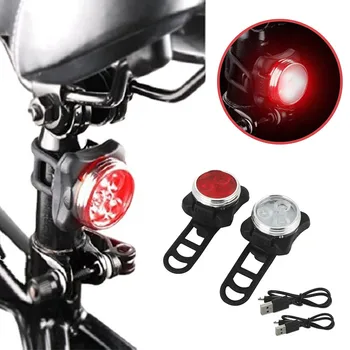 USB Перезаряжаемый Комплект освещения для велосипеда, супер яркая Передняя белая фара и красный задний фонарь, 4 режима освещения, комплекты освещения для велосипеда Mtb