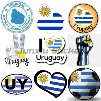 Виниловые креативные наклейки с Флагом Уругвая Для автомобиля, Гонок по мотокроссу, ноутбука, шлема, багажника, Стены, окна для ноутбука, Наклейки для мотоциклов Настраиваемые