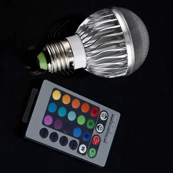 E27 8W 2 Million Color RGB светодиодная лампа-вспышка с дистанционным управлением E27 стандартное ввинчивающееся основание внешний вид простой и стильный