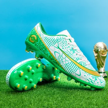 Качественная нескользящая футбольная обувь для футзала Оптом Футбольные бутсы Messi Бутсы Sociaty Chuteira Campo Тренировочные кроссовки TF/FG/AG