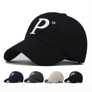 Бейсболка, бейсболка, Солнцезащитная шляпа, Весенне-осенняя бейсболка, спортивная кепка, Кепка с буквой P, Кепка в стиле хип-хоп, Кепки для мужчин, женщин