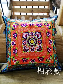 Художественная ткань в этническом стиле, подушка с ручной вышивкой, сумка-подушка с вышивкой в китайском стиле, подвесное украшение, подушка-бухта