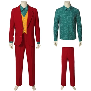 Карнавальный костюм Джокера на Хэллоуин с Красной курткой, одежда для взрослых мужчин, полный комплект