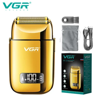 VGR Shaver Профессиональный Станок для бритья, Электрическая Бритва, Возвратно-поступательный Триммер для бороды, Металлическая Бритва, Станок для бритья для мужчин V-338