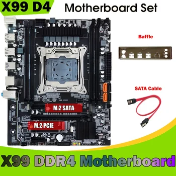 Настольная материнская плата X99 + Перегородка + Кабель SATA Поддержка LGA2011-3 DDR4 4X32G Для 5820K E5-2678 V3 E5 2676 V3 E5 2696 V3 CPU