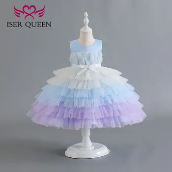 2023 Новое платье для девочек с цветочным узором, Пышные платья для выступлений на фортепиано высокого класса, маленькое свадебное платье невесты FG8005